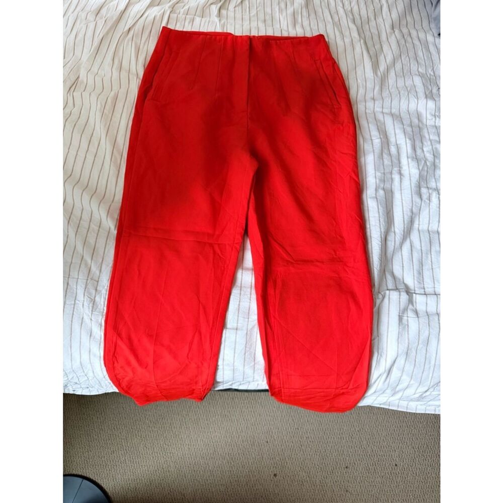 Zara Coral-Red Lightweight Trousers Never Used